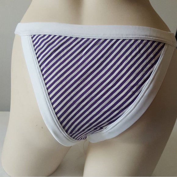 Lot of 2, bikini by du Loren (vintage) size M stripes nwt - Picture 2 of 12